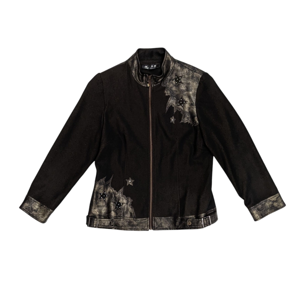 Women's Black Star Embellished Jacket